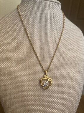 Nina Ricci Scroll Heart Necklace Vintage Rare